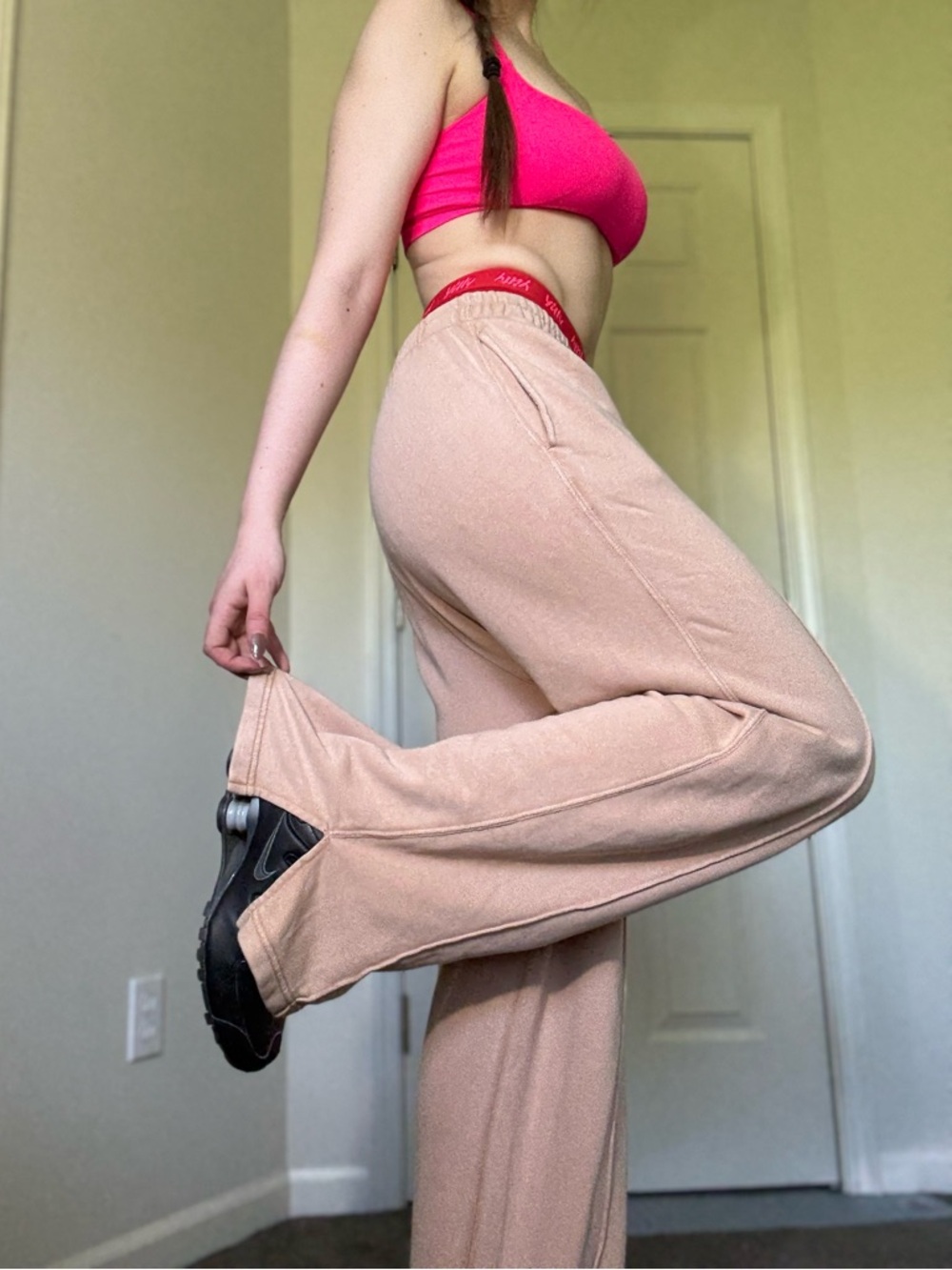Aerie Dune Split Hem Sweatpants – Seam Front, Size M - Picture 9 of 12